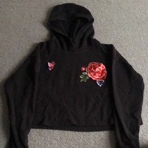 Cropped Flower Hoodie